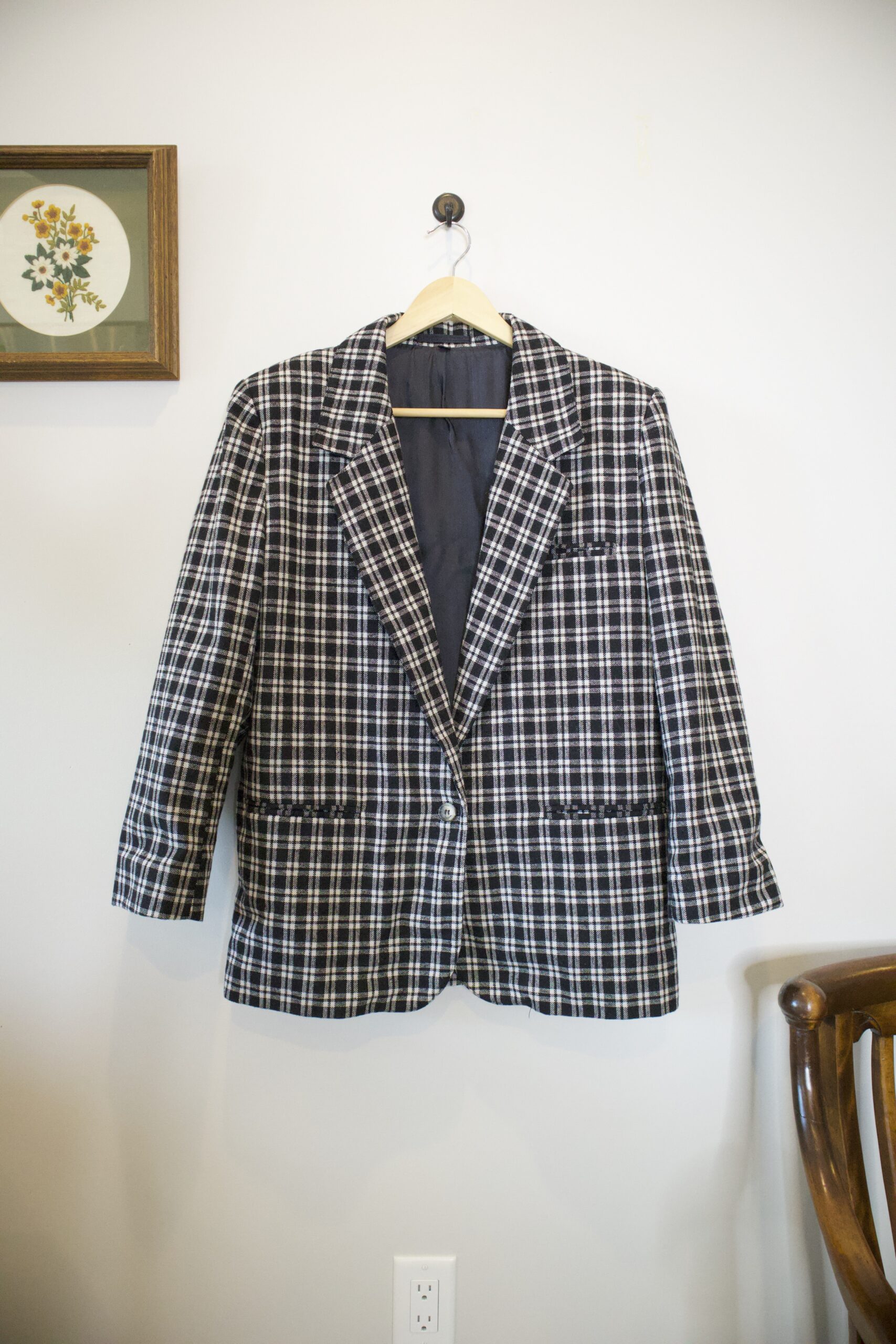 Vintage Plaid Blazer - Blue of Genoa